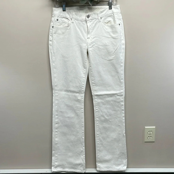 7 For All Mankind Kimmie Bootcut White Denim Jeans 30 - Picture 1 of 16
